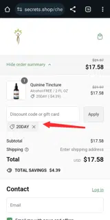 Secrets Of The Tribe coupon verification screenshot