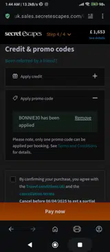 BONNIE30 coupon verification screenshot