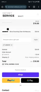 JUHA10 coupon verification screenshot