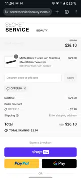 OFFER10 coupon verification screenshot