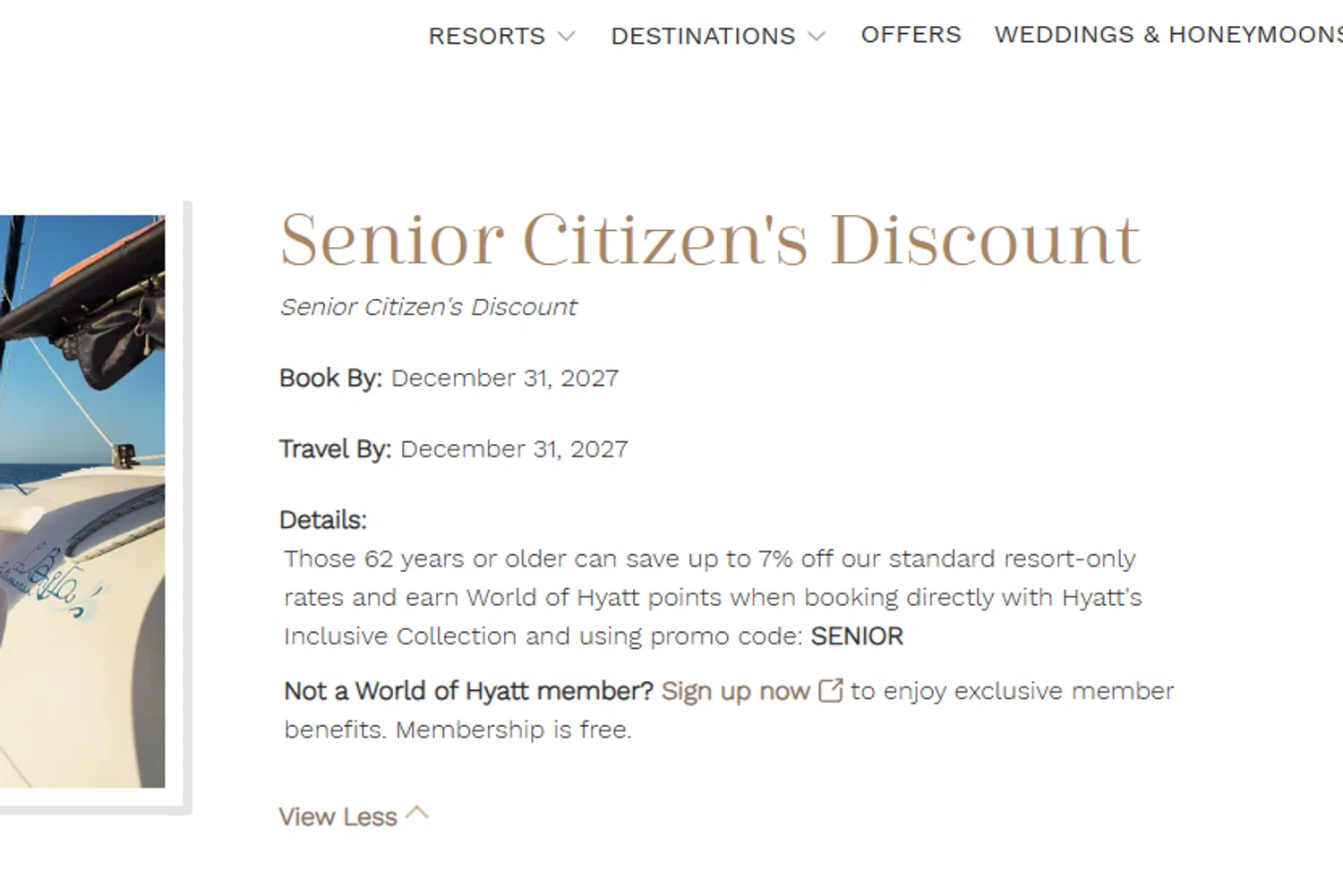 Secrets Resorts & Spas promo code screenshot showing code senior applied at Secrets Resorts & Spas checkout page. Uploaded by SimplyCodes community member Dejadepicharme on Feb 20, 2026