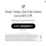 REINDEER coupon verification screenshot