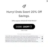 20OFF coupon verification screenshot