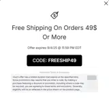 FREESHIP49 coupon verification screenshot