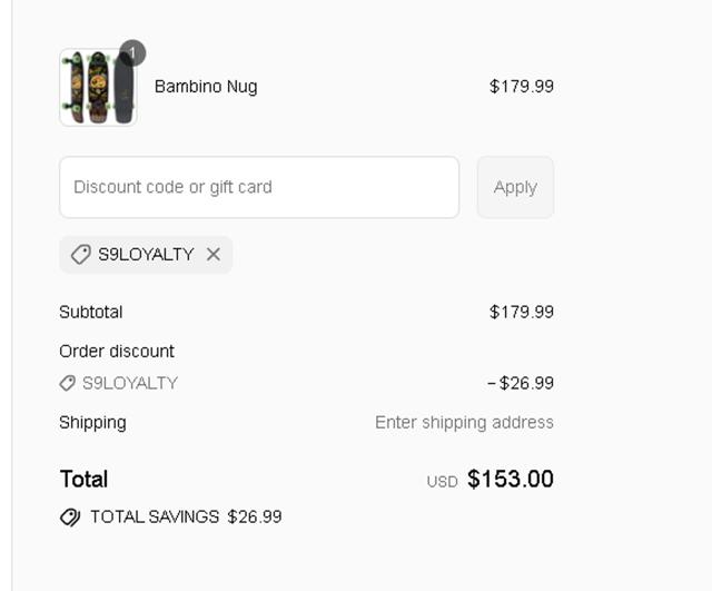 Sector 9 checkout page showing Sector 9 promo code box | Screenshot taken by SimplyCodes community member on Sep 3, 2025