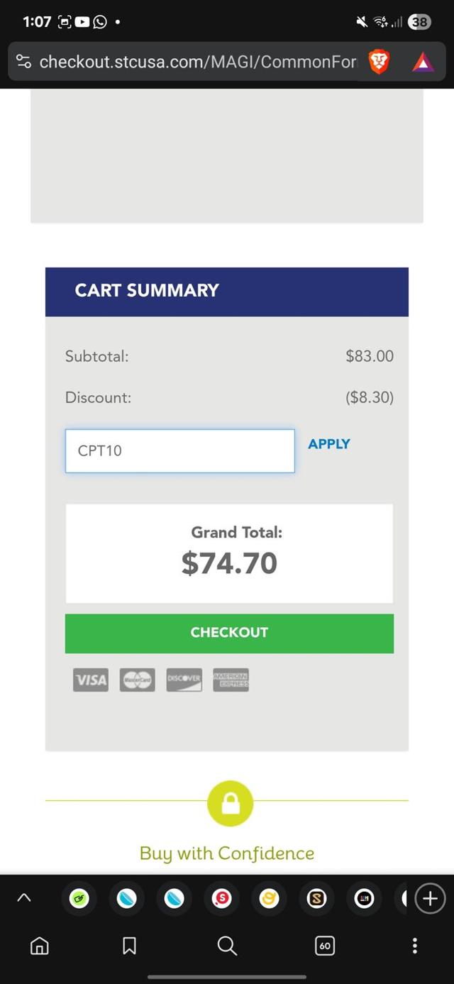 Securities Training Corporation checkout page showing Securities Training Corporation promo code box | Screenshot taken by SimplyCodes community member on Jul 19, 2025