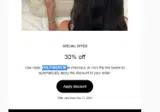 PREFRIDAY30 coupon verification screenshot