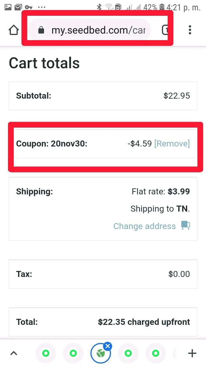 how to use Seedbed coupons