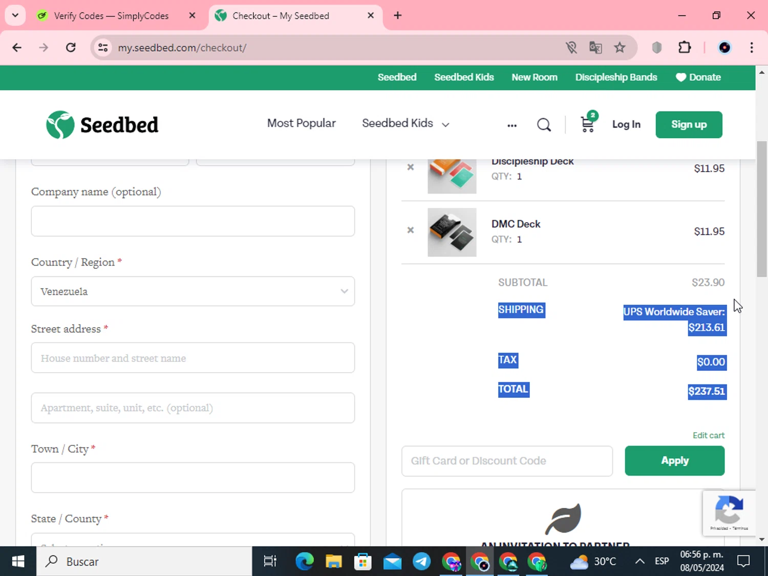 where to use Seedbed promo code box