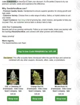 Seeds Here Now coupon verification screenshot