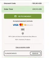 Seedsman coupon verification screenshot
