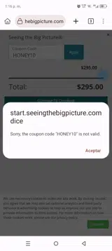 HONEY10 coupon verification screenshot