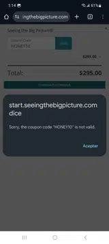 HONEY10 coupon verification screenshot