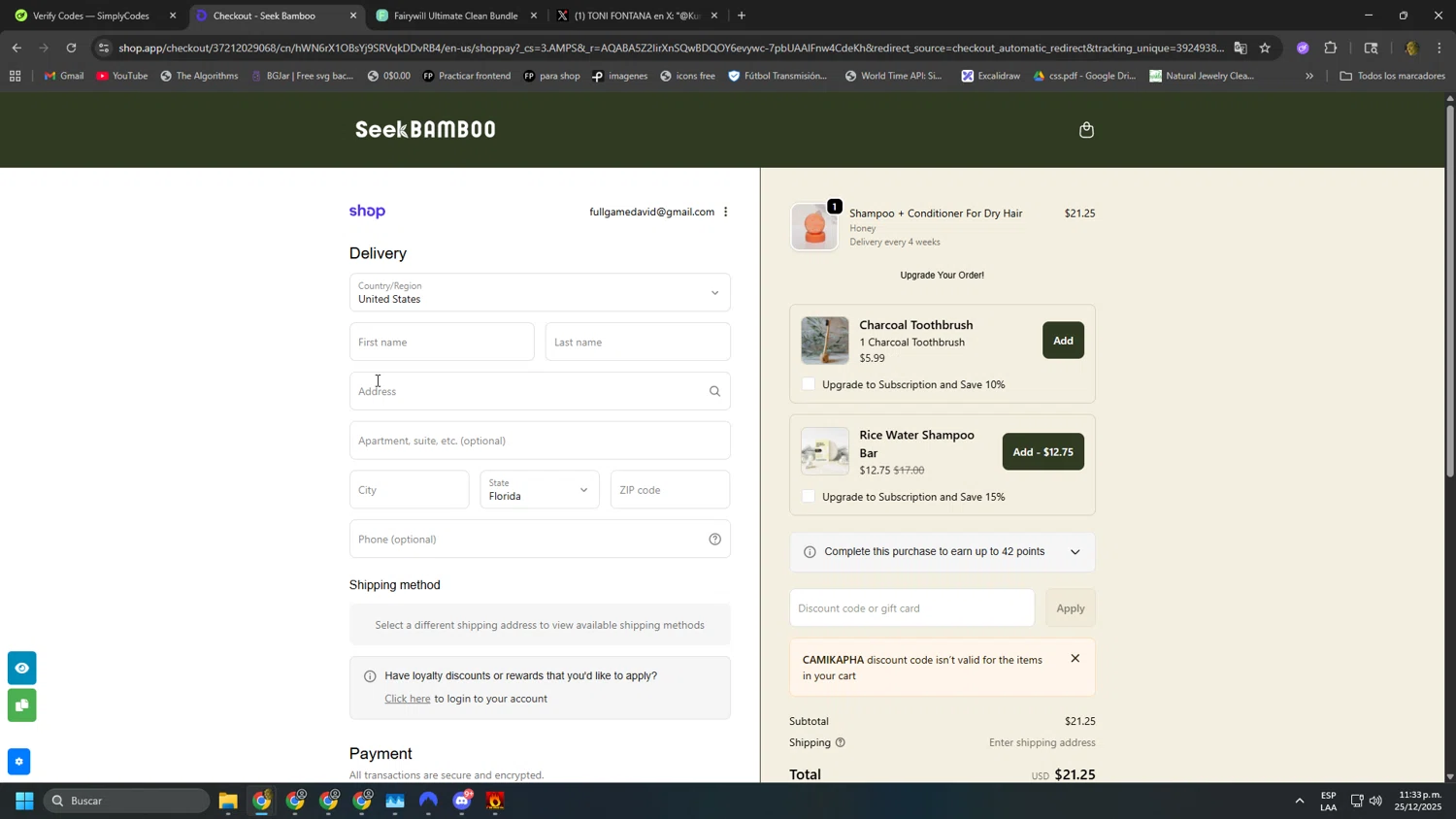 Seek Bamboo promo code screenshot showing code CAMIKAPHA applied at Seek Bamboo checkout page. Uploaded by SimplyCodes community member kakakakakka on Dec 26, 2025