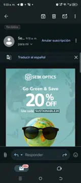 Seek Optics coupon verification screenshot