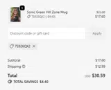 SEGA Shop coupon verification screenshot