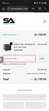 ARRAY20 coupon verification screenshot