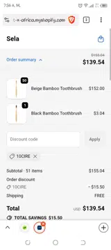 10CIRE coupon verification screenshot