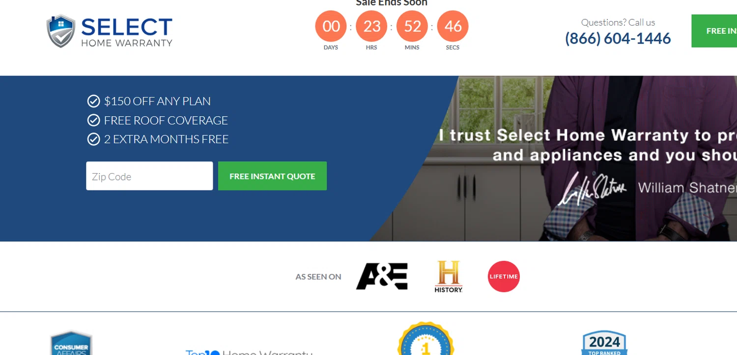 Select Home Warranty promo code screenshot showing code HOUSE25 applied at Select Home Warranty checkout page. Uploaded by SimplyCodes community member RichterBelmont on Mar 9, 2025