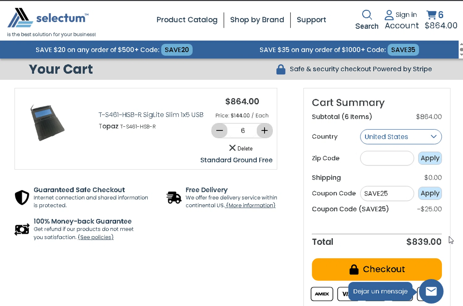 Selectum promo code screenshot showing code SAVE25 applied at Selectum checkout page. Uploaded by SimplyCodes community member Parangutirimicuaro on Jun 30, 2025