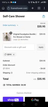 EBYK coupon verification screenshot