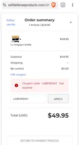 LABORDAY coupon verification screenshot