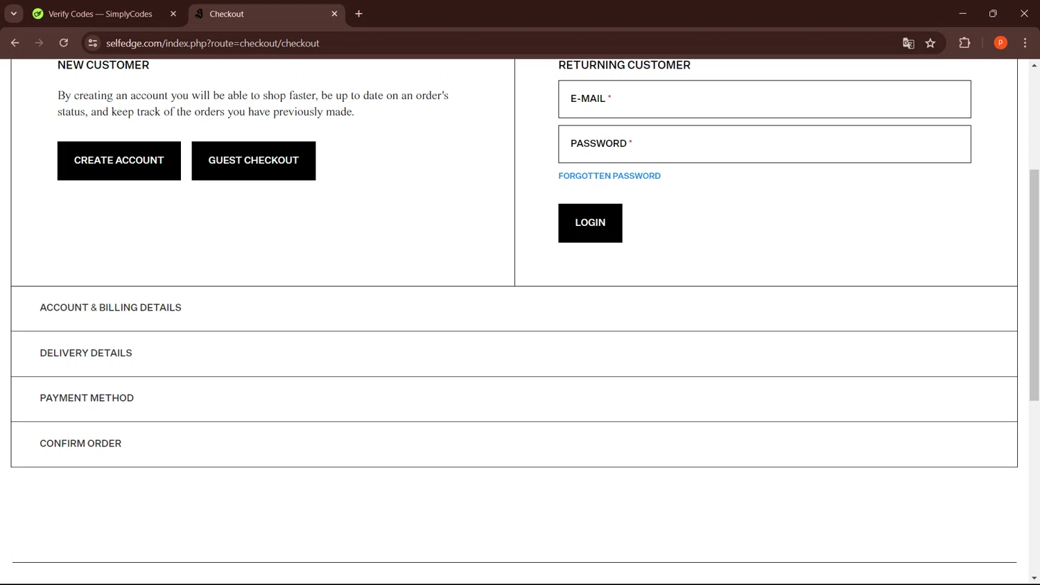 Self Edge checkout page showing Self Edge discount code box | Screenshot taken by SimplyCodes community member on Jul 20, 2024