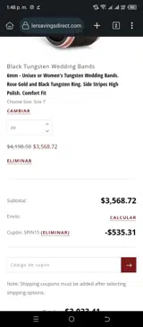 SPIN15 coupon verification screenshot