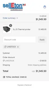 LIVESTOCK coupon verification screenshot