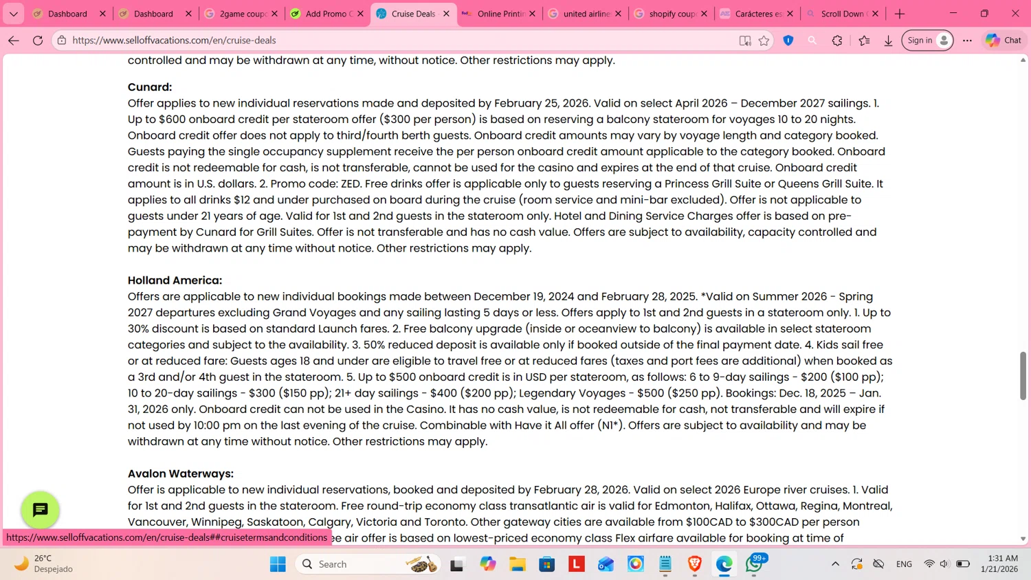 SellOffVacations promo code screenshot showing code ZED applied at SellOffVacations checkout page. Uploaded by SimplyCodes community member cosita on Jan 21, 2026