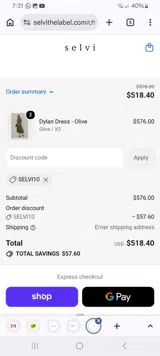 Selvi coupon verification screenshot