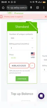 40BLACK2025 coupon verification screenshot