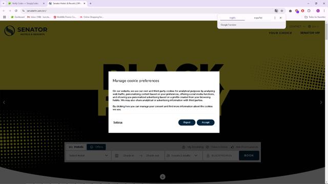 Senator Hotels & Resorts checkout page showing Senator Hotels & Resorts promo code box | Screenshot taken by SimplyCodes community member on Nov 15, 2024