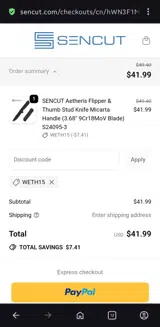 WETH15 coupon verification screenshot