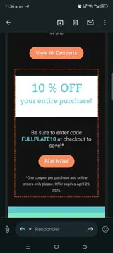 FULLPLATE10 coupon verification screenshot