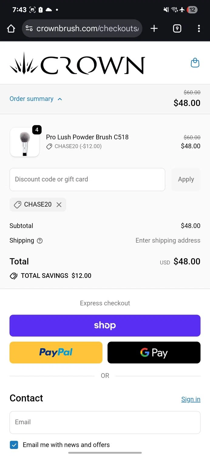 Sendero Provisions Co. checkout page showing Sendero Provisions Co. promo code box | Screenshot taken by SimplyCodes community member on Sep 23, 2025