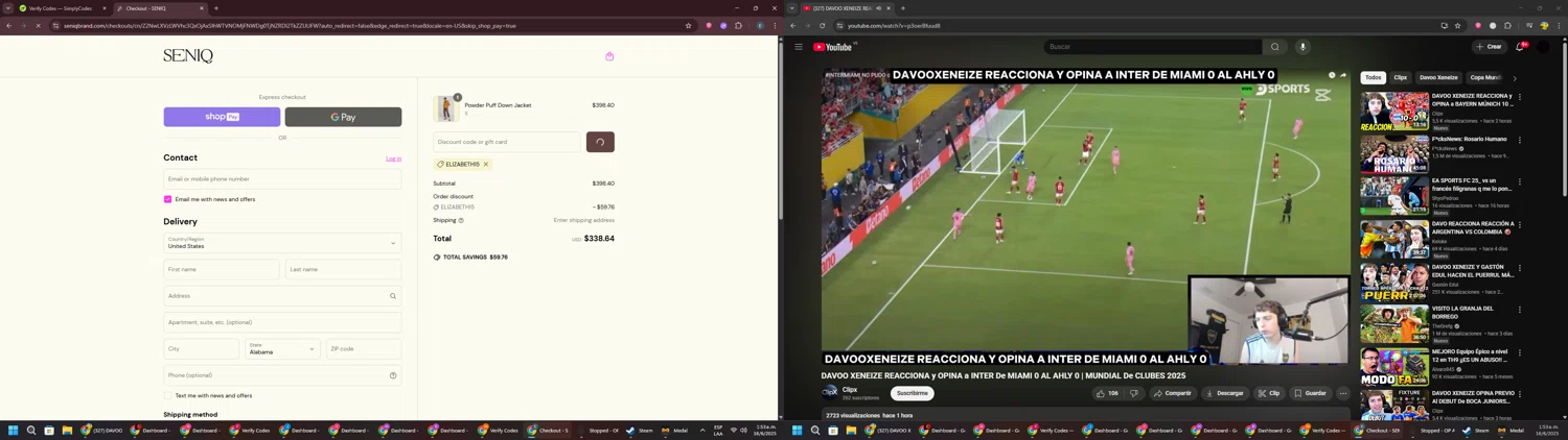 SENIQ promo code screenshot showing code ELIZABETH15 applied at SENIQ checkout page. Uploaded by SimplyCodes community member GloriousPioneer2942 on Jun 16, 2025