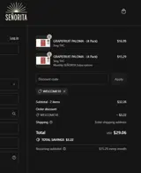 Señorita Drinks coupon verification screenshot