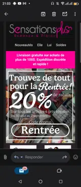 Sensations Plus coupon verification screenshot