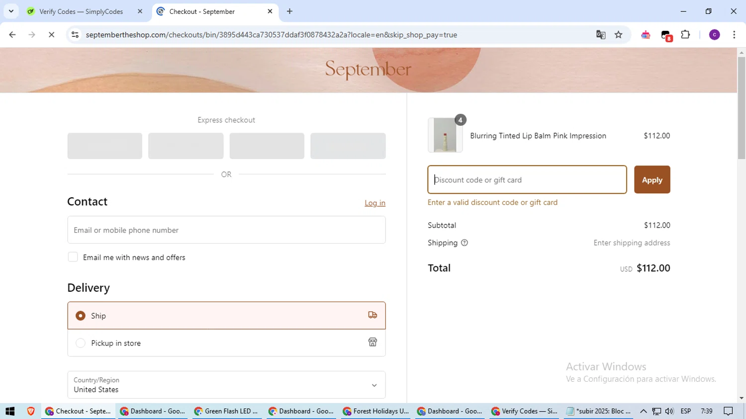 September The Shop promo code screenshot showing code Selfcare25 applied at September The Shop checkout page. Uploaded by SimplyCodes community member SavingsWarden1053 on Feb 10, 2025