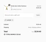 LANI20 coupon verification screenshot
