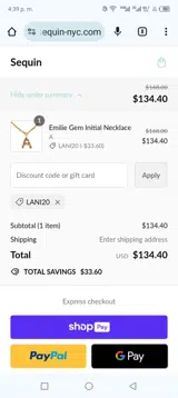LANI20 coupon verification screenshot