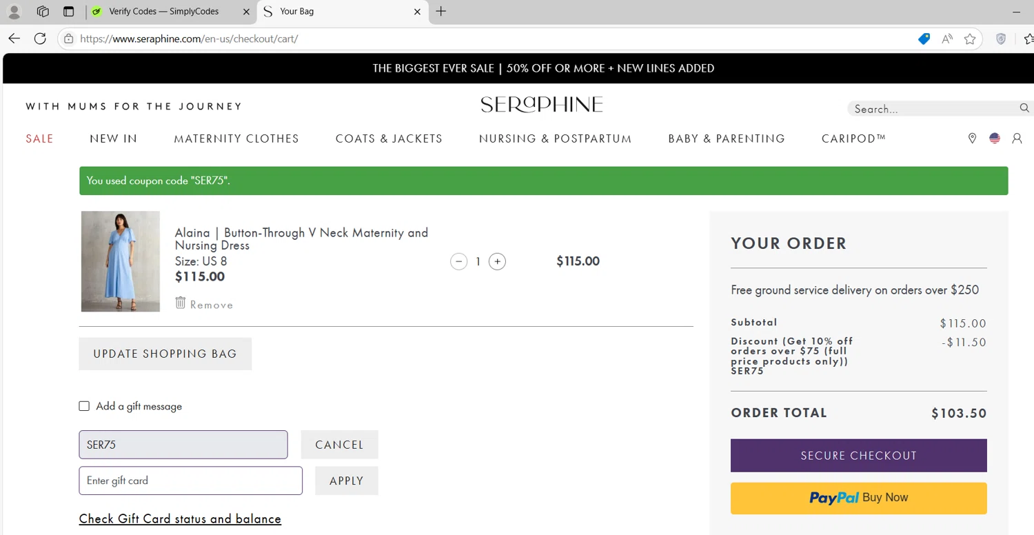 Seraphine Discount Codes (5 Verified) - 10% Off Jan 2025