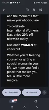 WOMEN coupon verification screenshot
