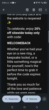 WELCOMEBACK coupon verification screenshot
