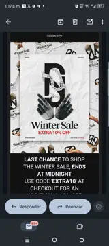 Extra10 coupon verification screenshot