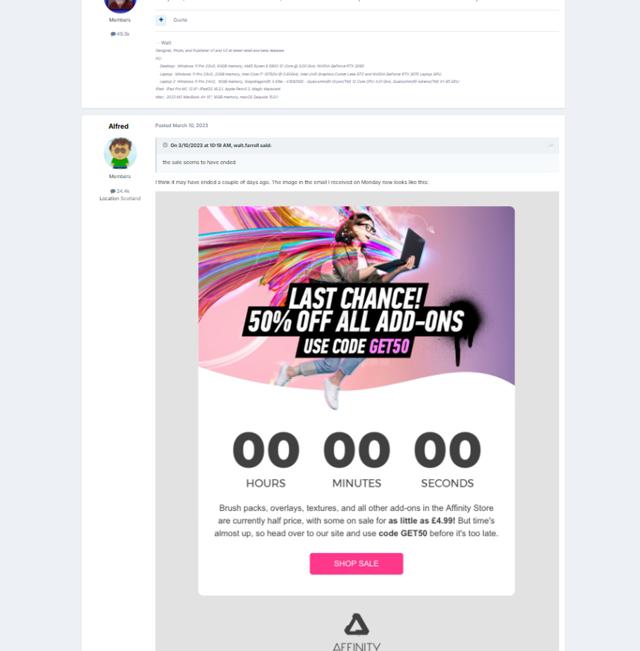 Affinity checkout page showing Affinity discount code box | Screenshot taken by SimplyCodes community member on Mar 23, 2025