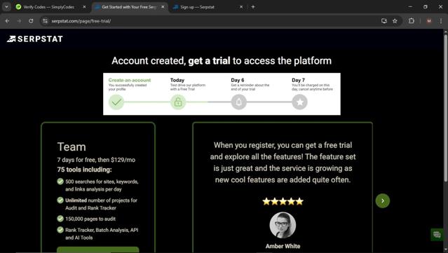 Serpstat checkout page showing Serpstat promo code box | Screenshot taken by SimplyCodes community member on Mar 12, 2025