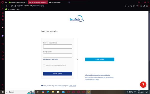 ServSafe checkout page showing ServSafe promo code box | Screenshot taken by SimplyCodes community member on Apr 25, 2025