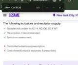 SesameRX coupon verification screenshot